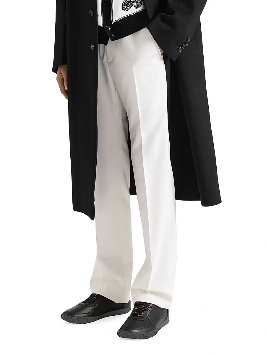 Givenchy Men's Straight Leg Tailored Trousers in Wool and Mohair - Ivory | Thumbnail 2