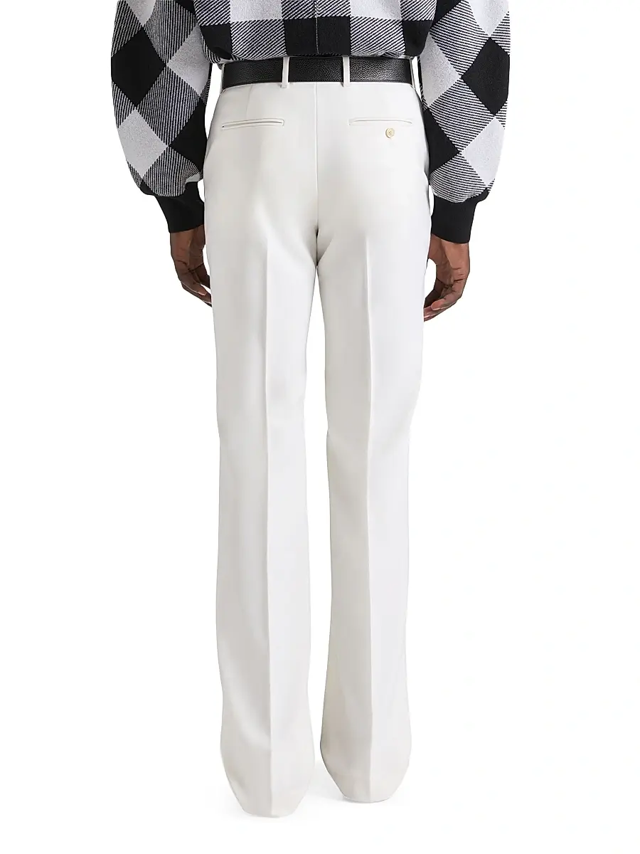 Givenchy Men's Straight Leg Tailored Trousers in Wool and Mohair - Ivory | Thumbnail 3
