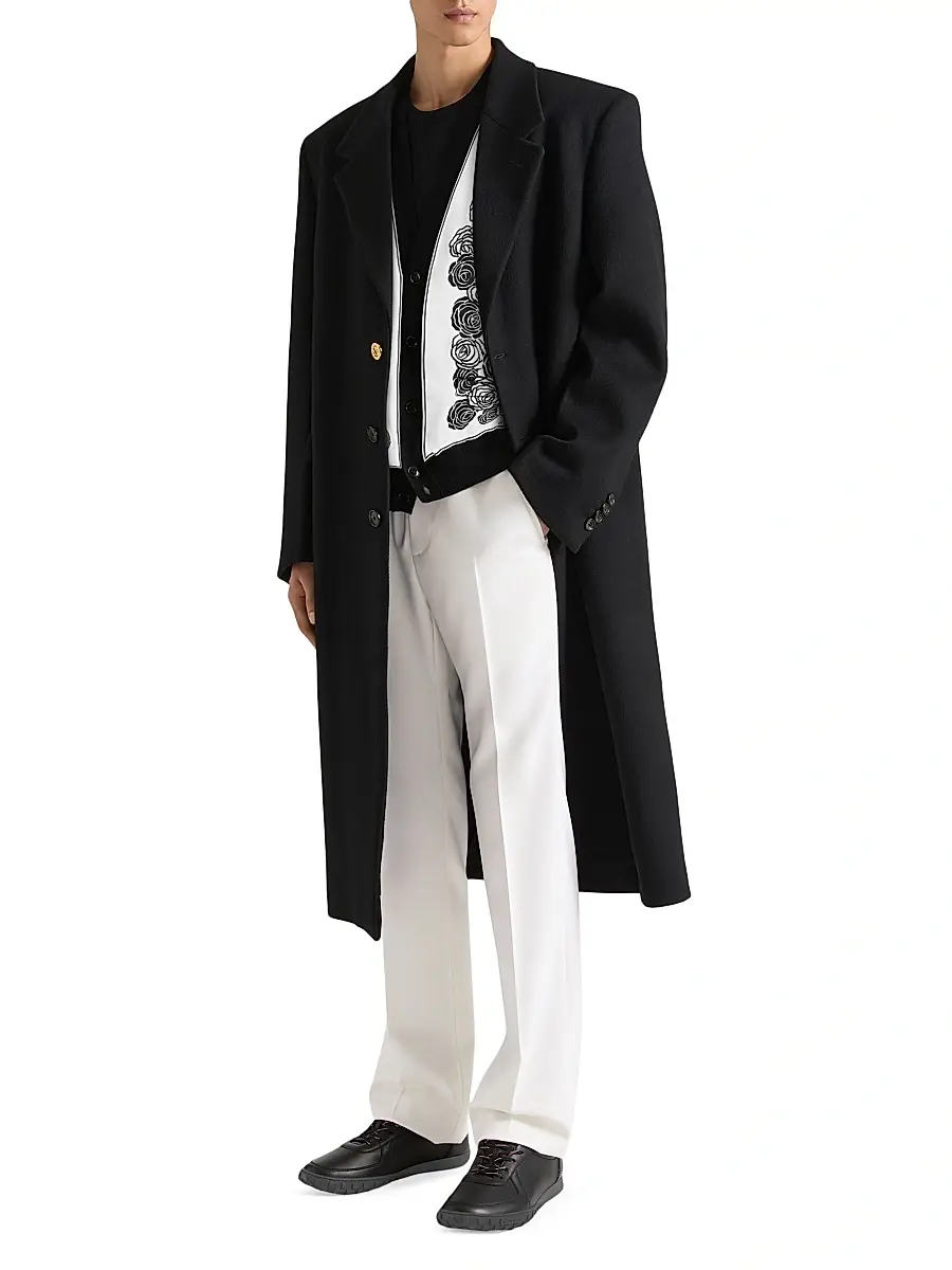 Givenchy Men's Straight Leg Tailored Trousers in Wool and Mohair - Ivory | Thumbnail 4