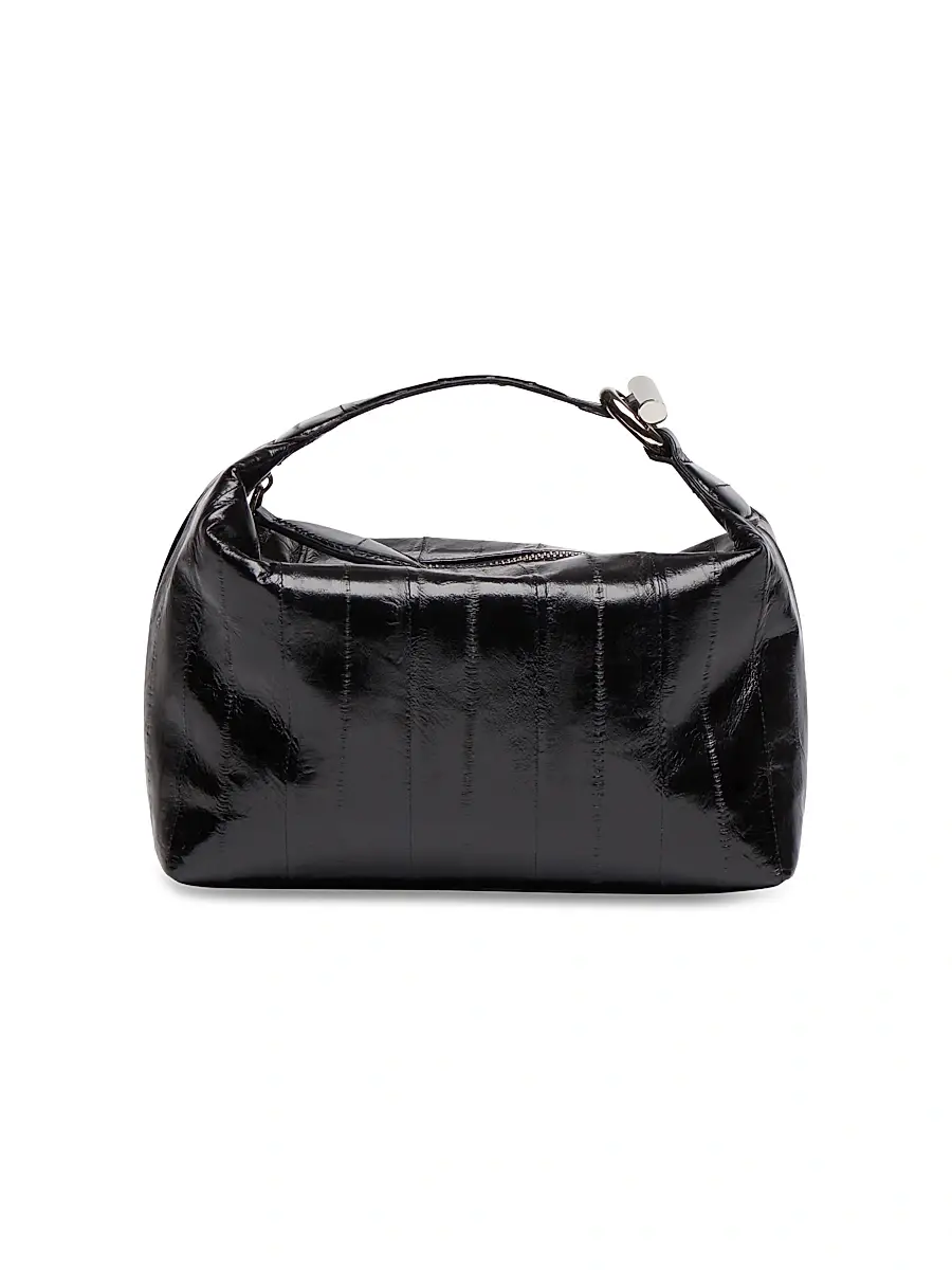 Liffner Women's Micro Patent Leather Pillow Pouch - Black | Image 1 Liffner Women's Micro Patent Leather Pillow Pouch - Black | Image 1