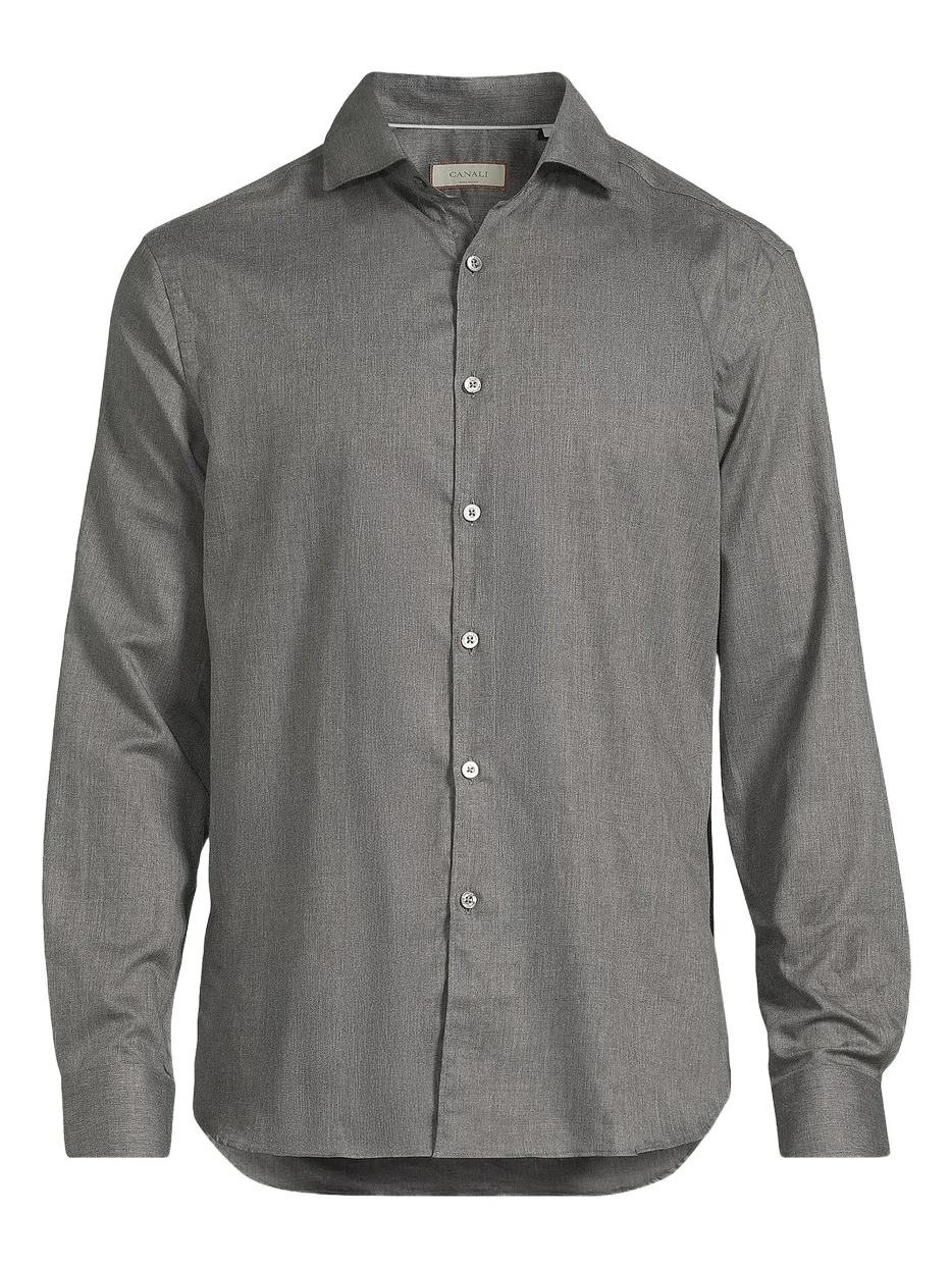 Men's Solid Herringbone Woven Cotton Shirt Men's Solid Herringbone Woven Cotton Shirt