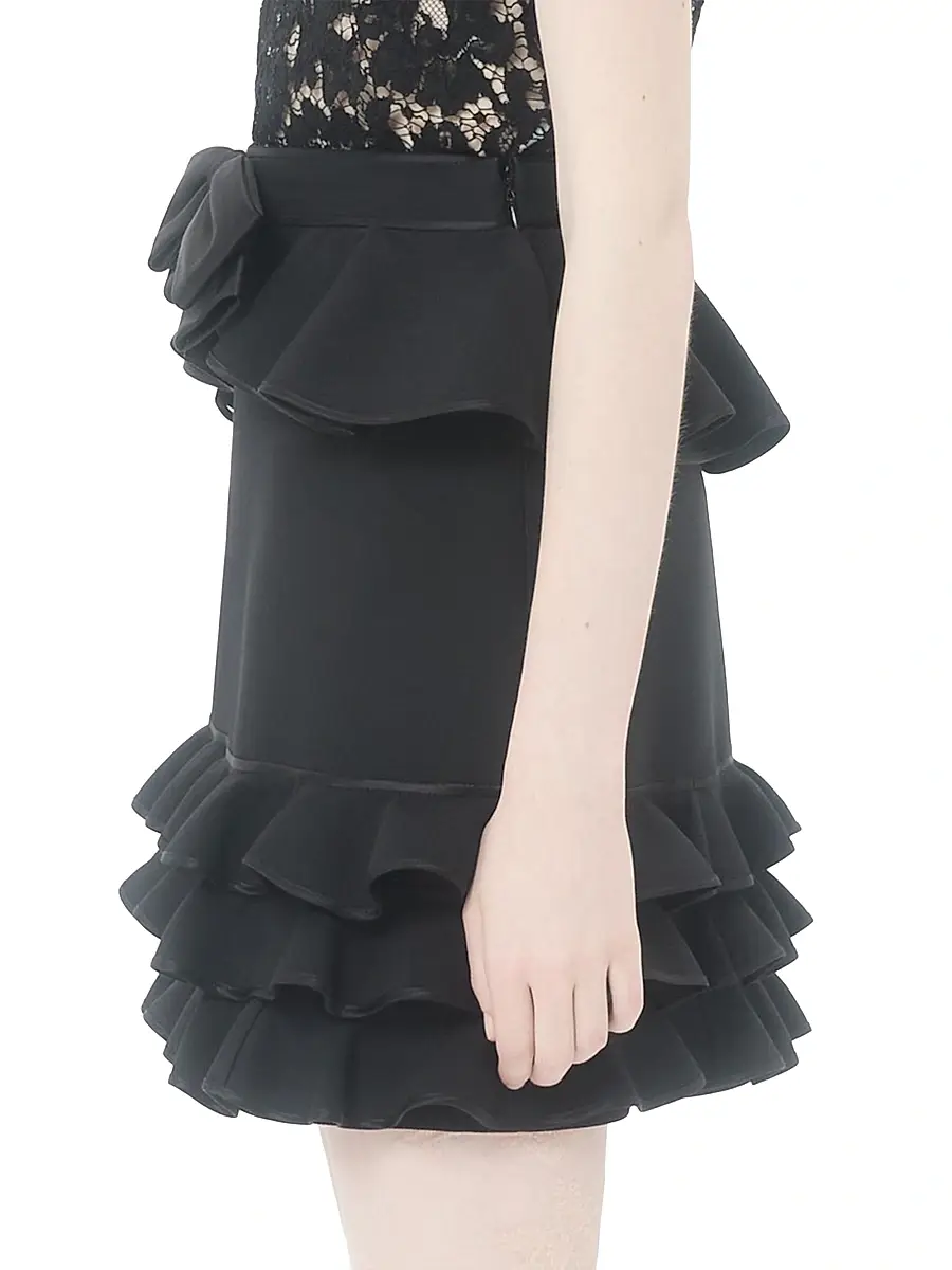 Valentino Garavani Women's Crepe Couture Short Skirt - Black | Thumbnail 3 Valentino Garavani Women's Crepe Couture Short Skirt - Black | Thumbnail 3
