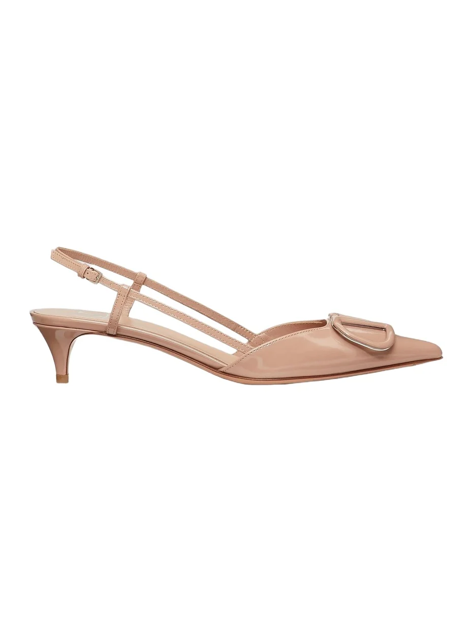 Women's VLogo Signature 40MM Patent Leather Slingback Pumps