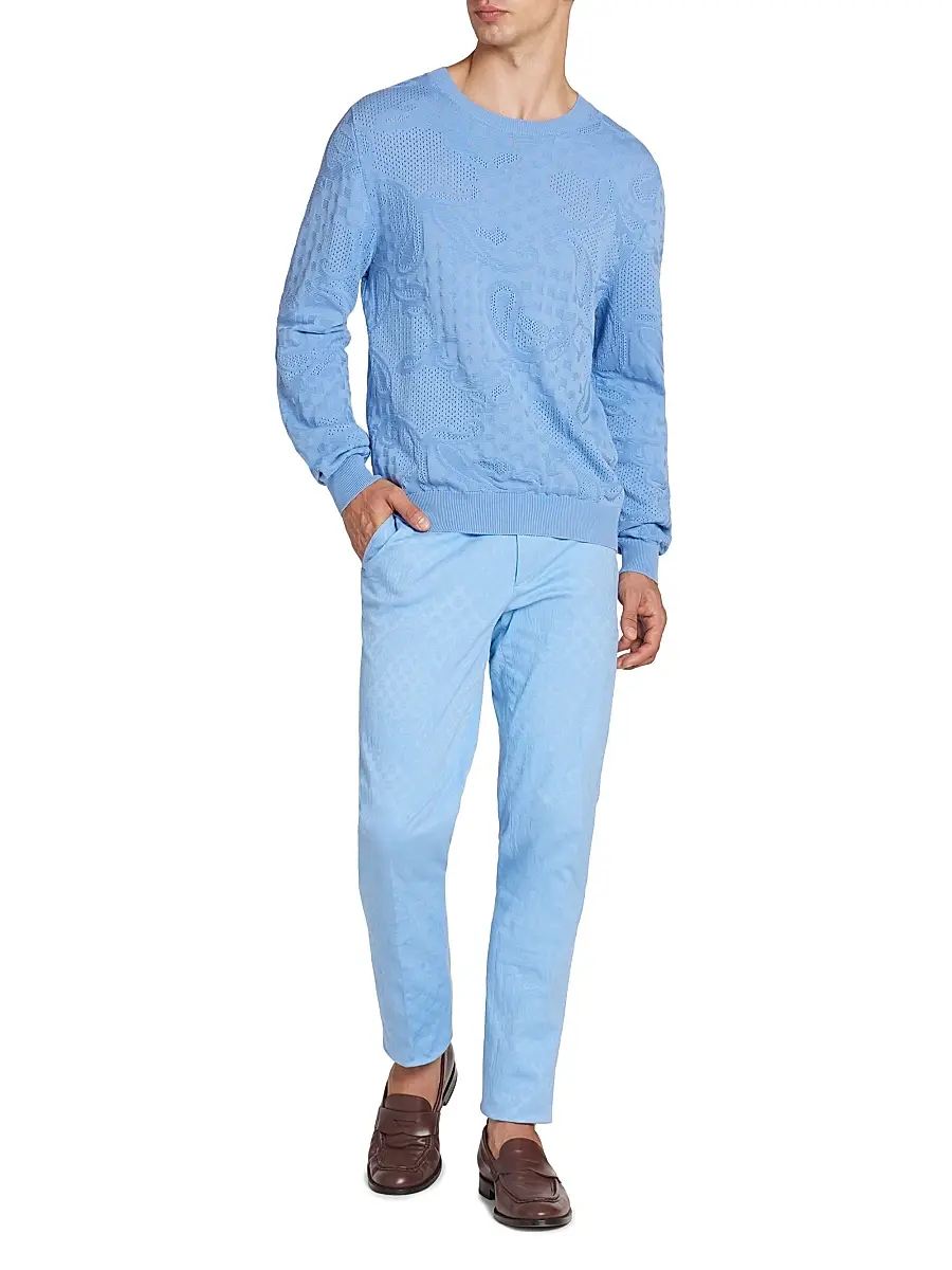 Etro Men's Paisley Cotton Crewneck Sweater | Thumbnail 2