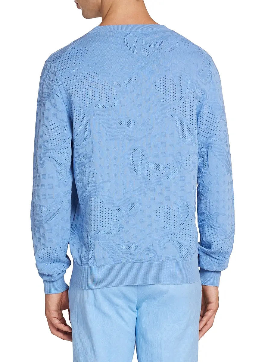 Etro Men's Paisley Cotton Crewneck Sweater | Thumbnail 5