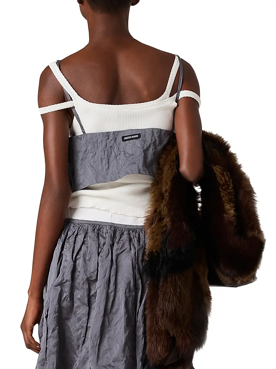 Miu Miu Women's Duchesse Top - Grey | Thumbnail 4