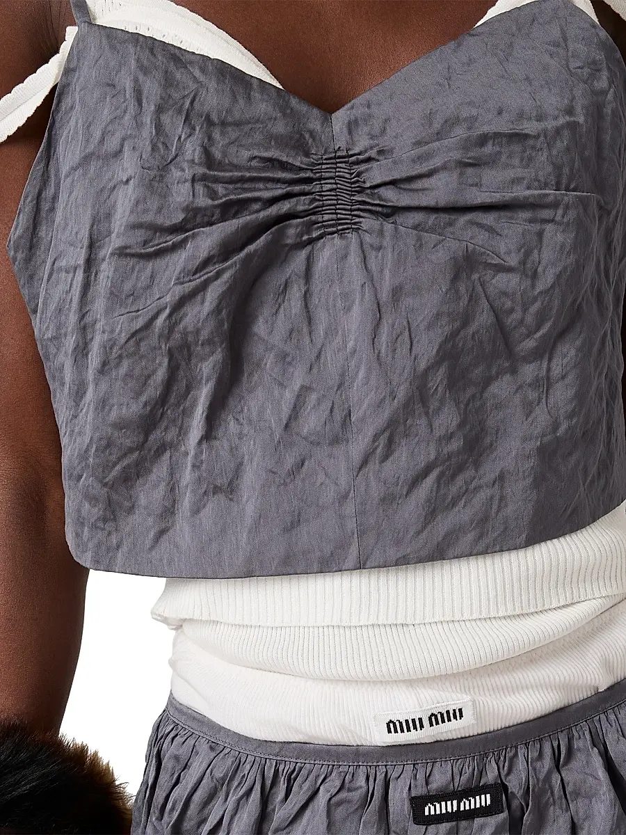 Miu Miu Women's Duchesse Top - Grey | Thumbnail 5