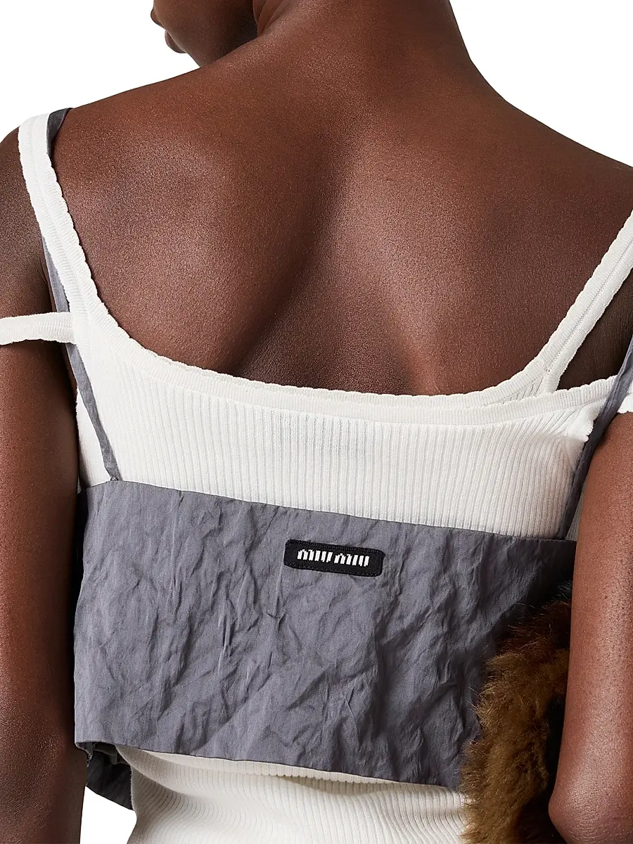 Miu Miu Women's Duchesse Top - Grey | Thumbnail 6