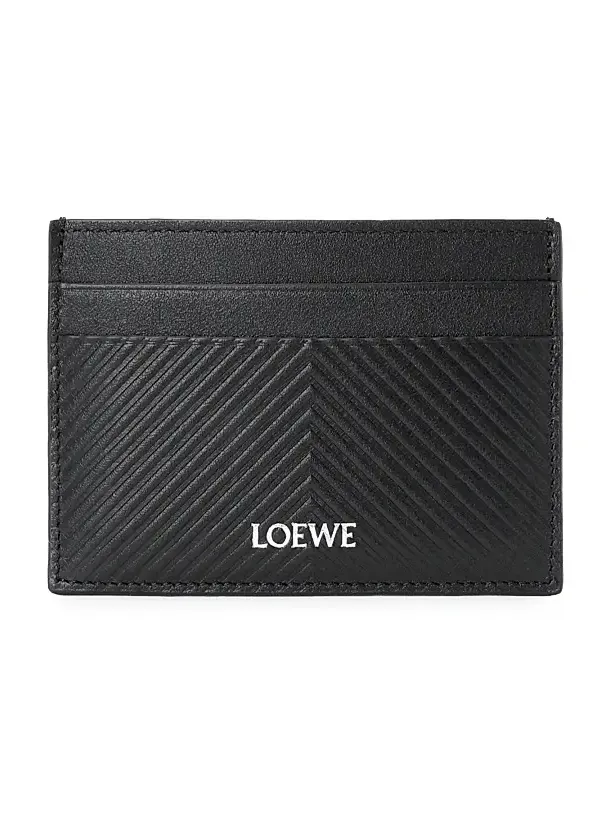 Loewe Men's Logo Chevron Leather Card Case