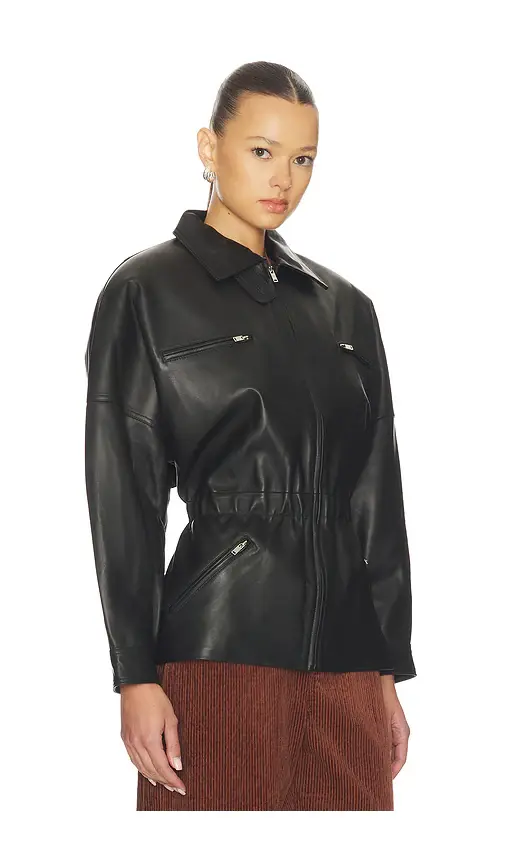 Aexae Leather Cinched Mid Jacket | Thumbnail 2 Aexae Leather Cinched Mid Jacket | Thumbnail 2