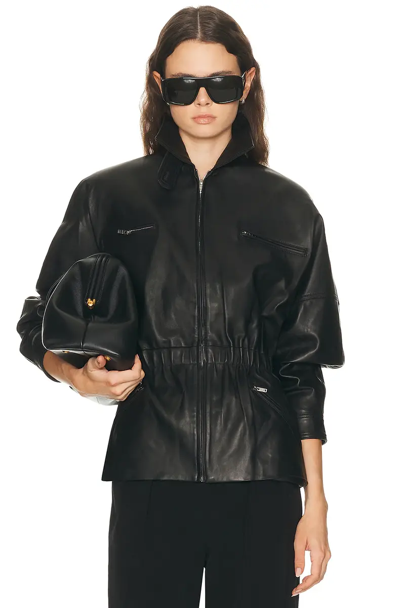 Aexae Leather Cinched Mid Jacket | Thumbnail 3 Aexae Leather Cinched Mid Jacket | Thumbnail 3