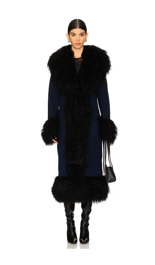 Susanna Chow Dorothy Suede Maxi Coat With Fur Trim | Thumbnail 2 Susanna Chow Dorothy Suede Maxi Coat With Fur Trim | Thumbnail 2