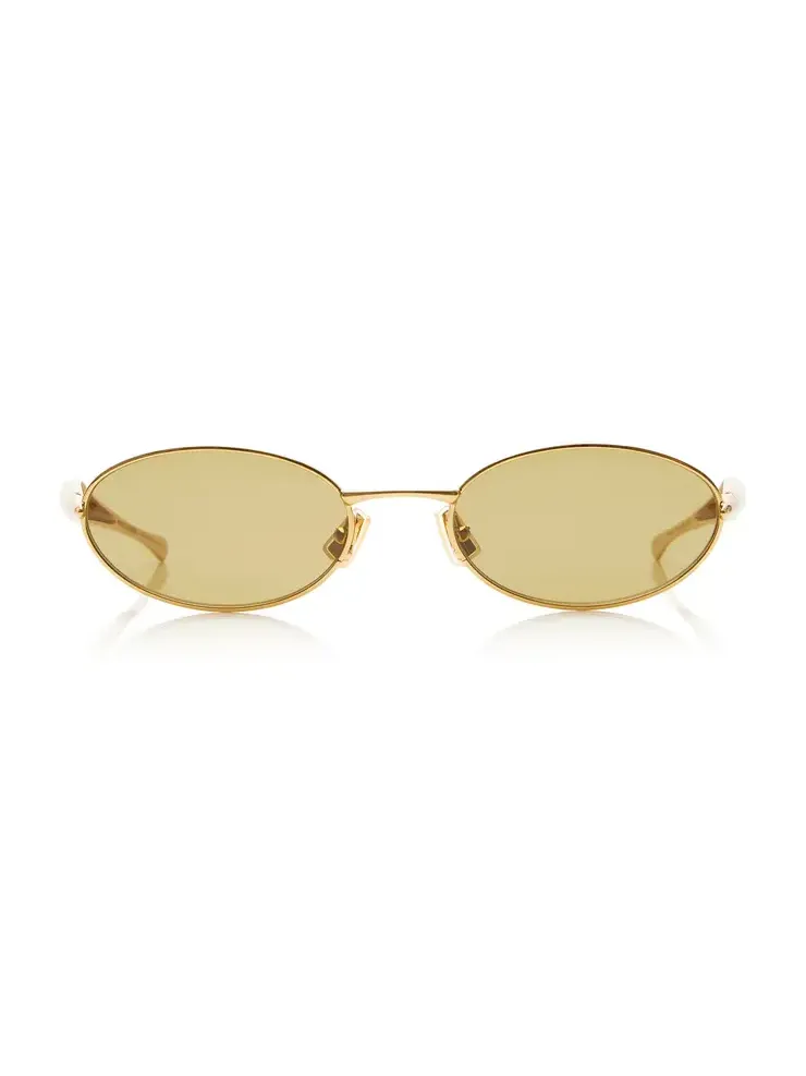 Green Oval-Frame Acetate Sunglasses