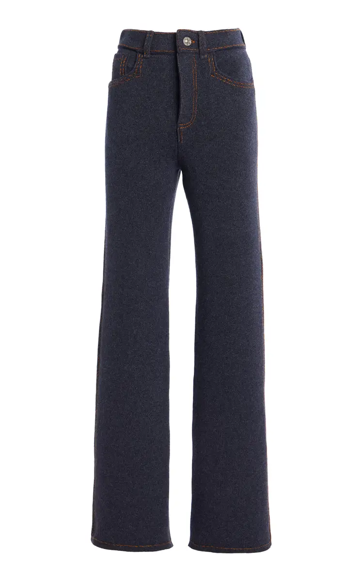 Barrie Cashmere-Denim Flared Pants | Thumbnail 2