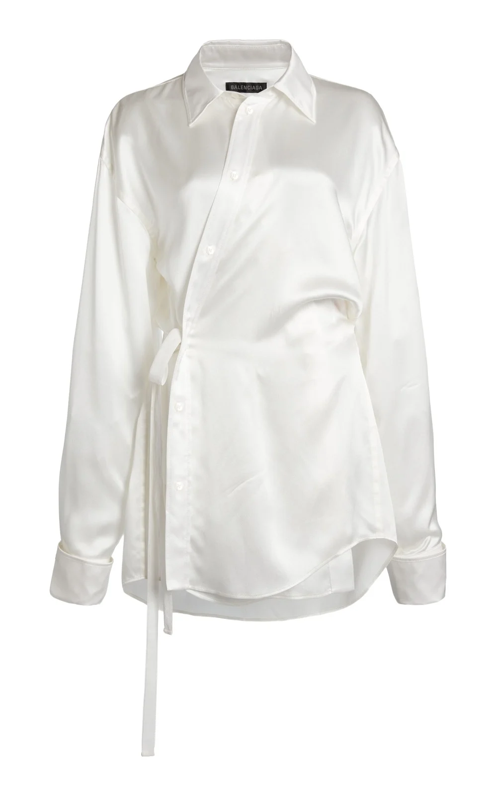 Silk-Satin Wrap Shirt Silk-Satin Wrap Shirt