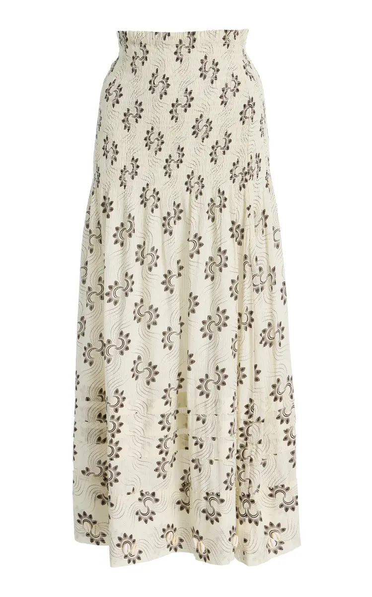 Ilio Nema Ceres Shell-Detailed Printed Cotton-Voile Maxi Skirt | Image 1 Ilio Nema Ceres Shell-Detailed Printed Cotton-Voile Maxi Skirt | Image 1