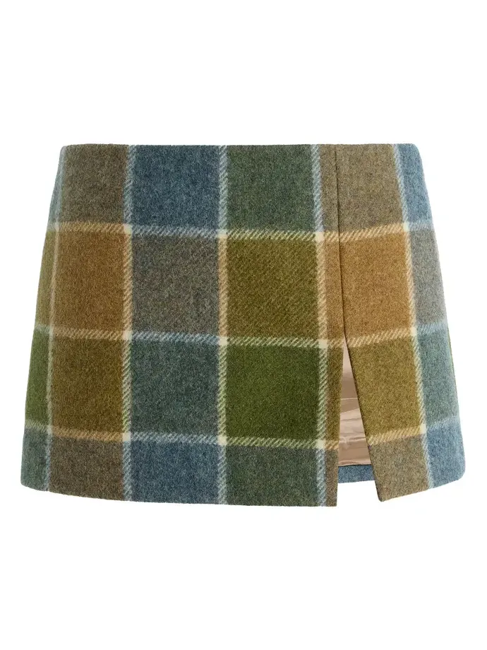 Checked Wool Mini Skirt Checked Wool Mini Skirt