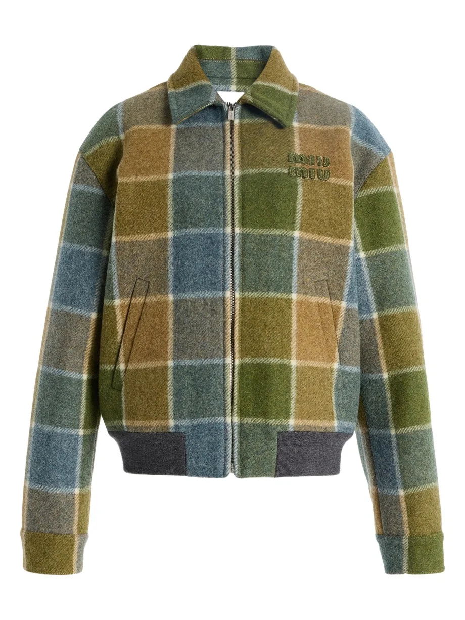 Checked Wool Blouson Jacket Checked Wool Blouson Jacket
