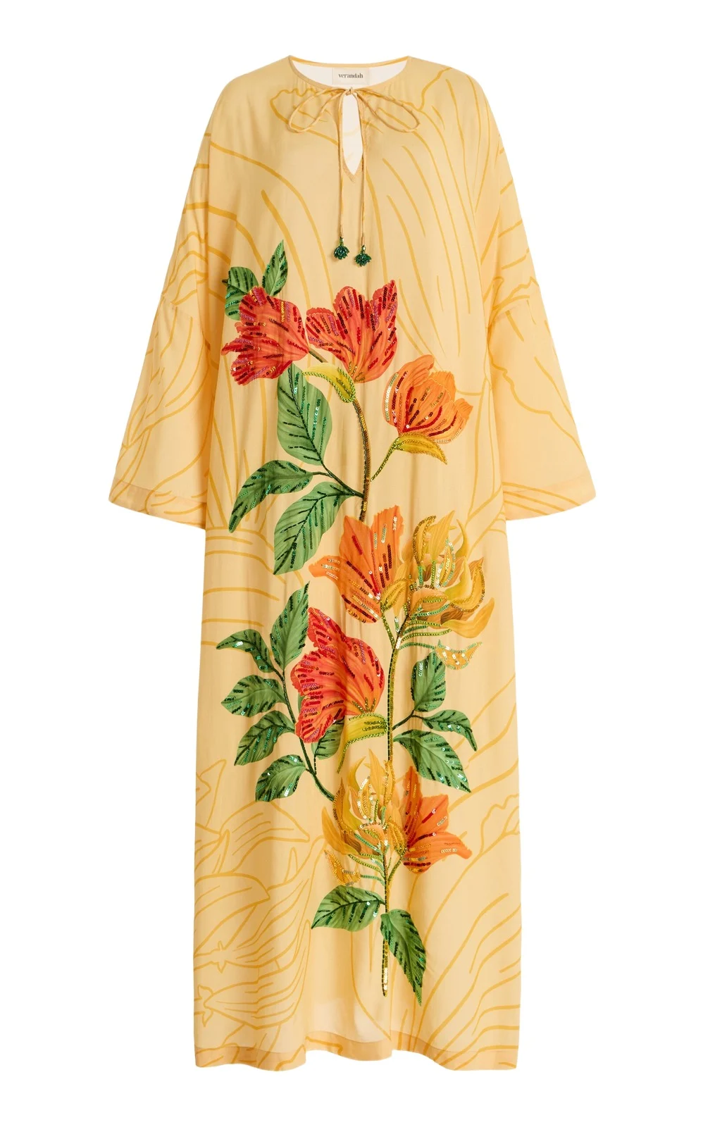 VERANDAH Exclusive Embellished Viscose Kaftan Dress