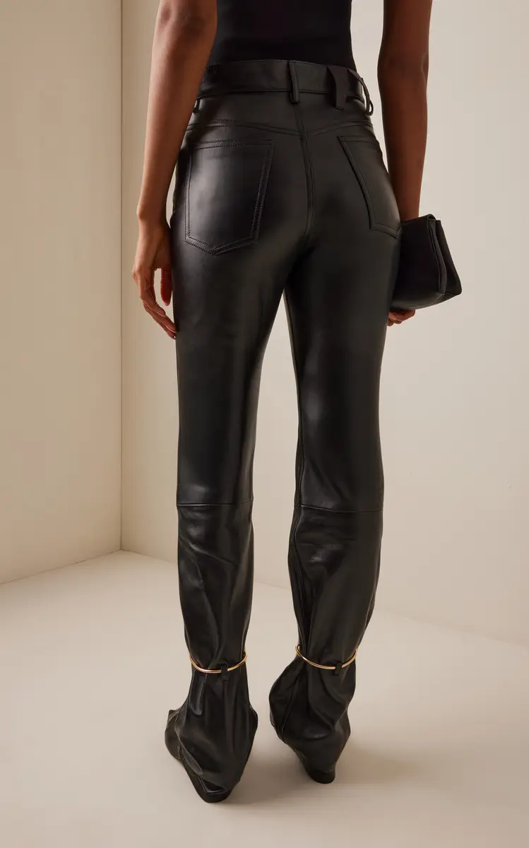 DARKPARK Marion Cuffed Plonge-Leather Straight-Leg Pants | Thumbnail 4 DARKPARK Marion Cuffed Plonge-Leather Straight-Leg Pants | Thumbnail 4
