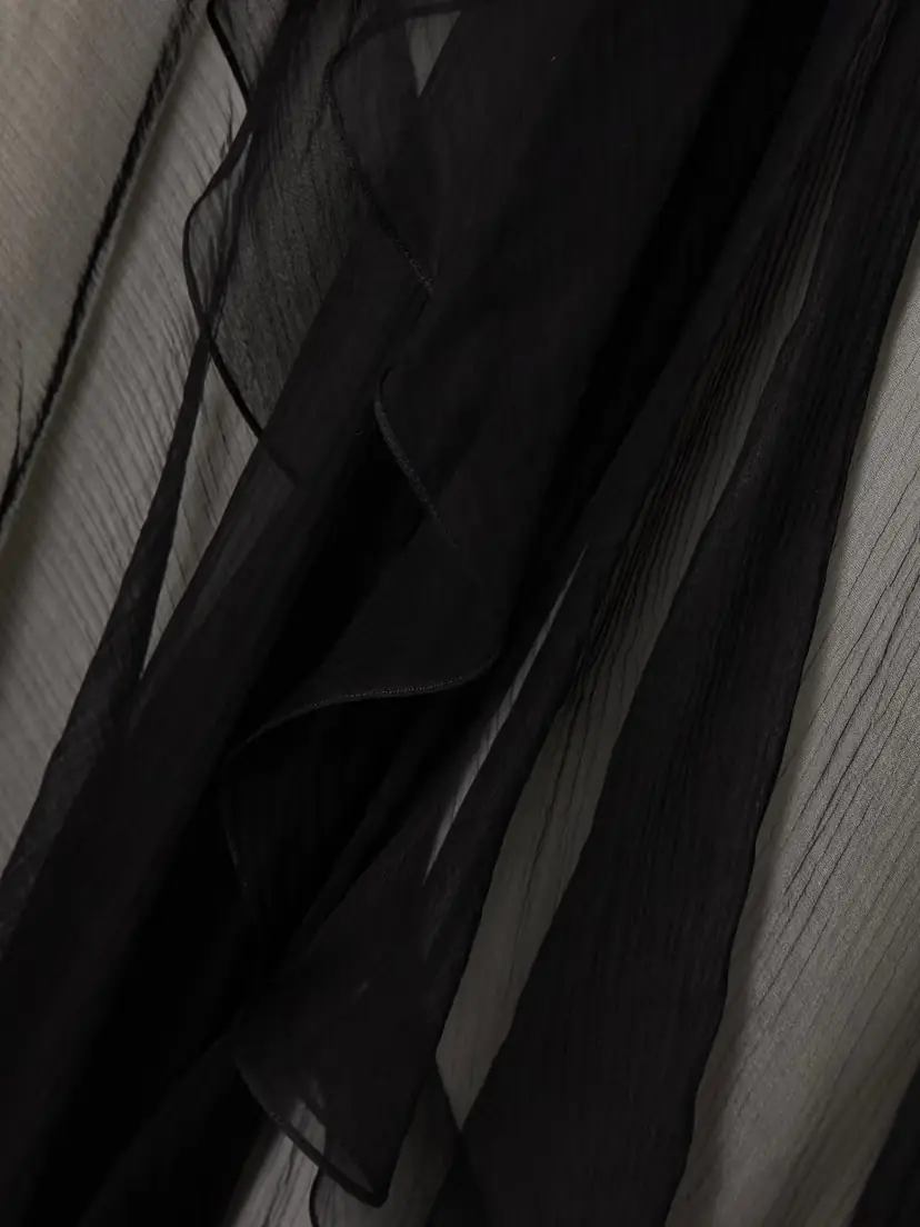 Sharon Wauchob Megara Asymmetric Ruffled Two-tone Silk Crepe De Chine And Crepon Midi Dress | Thumbnail 5 Sharon Wauchob Megara Asymmetric Ruffled Two-tone Silk Crepe De Chine And Crepon Midi Dress | Thumbnail 5