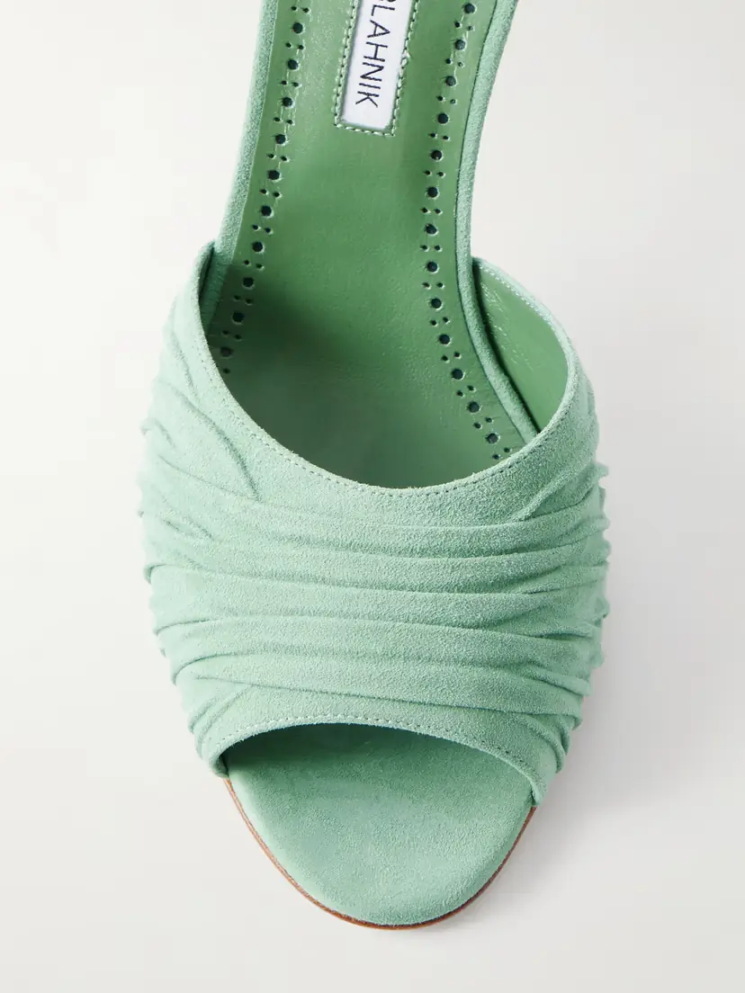 Manolo Blahnik Pirua 70 Suede Mules | Thumbnail 5 Manolo Blahnik Pirua 70 Suede Mules | Thumbnail 5