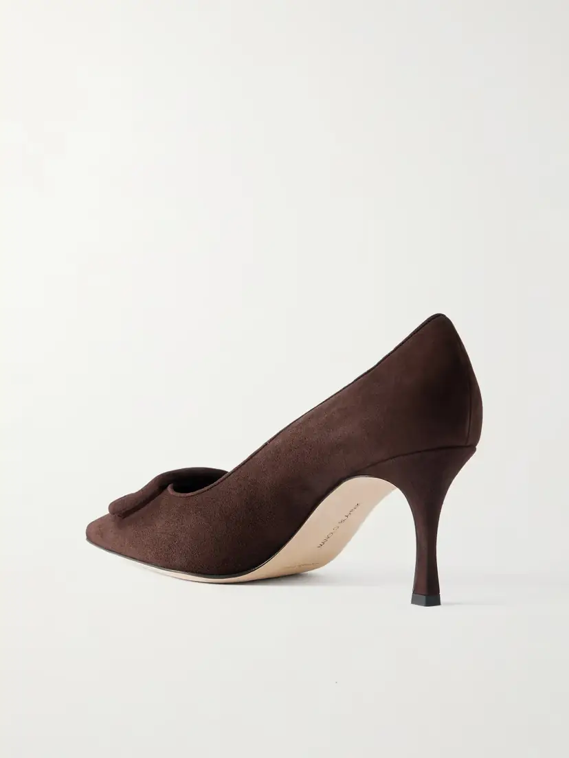 Manolo Blahnik Maysale 70 Buckled Suede Pumps | Thumbnail 3 Manolo Blahnik Maysale 70 Buckled Suede Pumps | Thumbnail 3