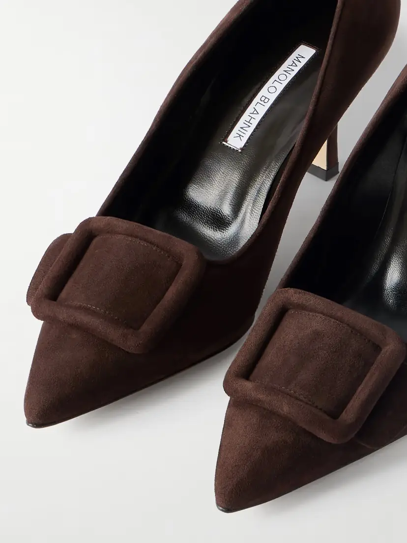 Manolo Blahnik Maysale 70 Buckled Suede Pumps | Thumbnail 5 Manolo Blahnik Maysale 70 Buckled Suede Pumps | Thumbnail 5