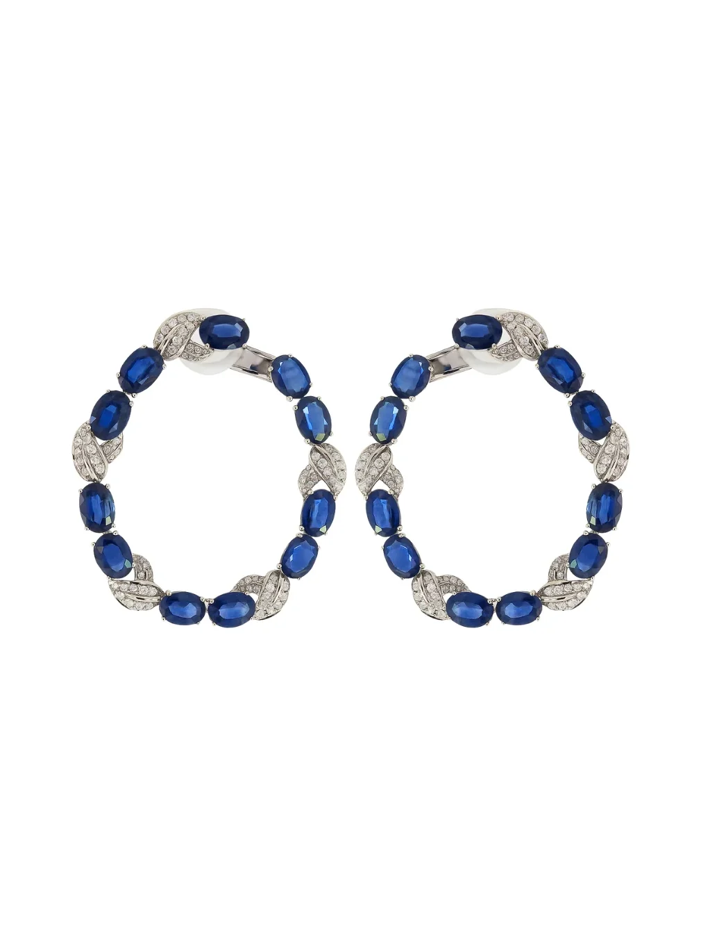 18.74ct Diamond Sapphire 18K Gold Earrings 18.74ct Diamond Sapphire 18K Gold Earrings