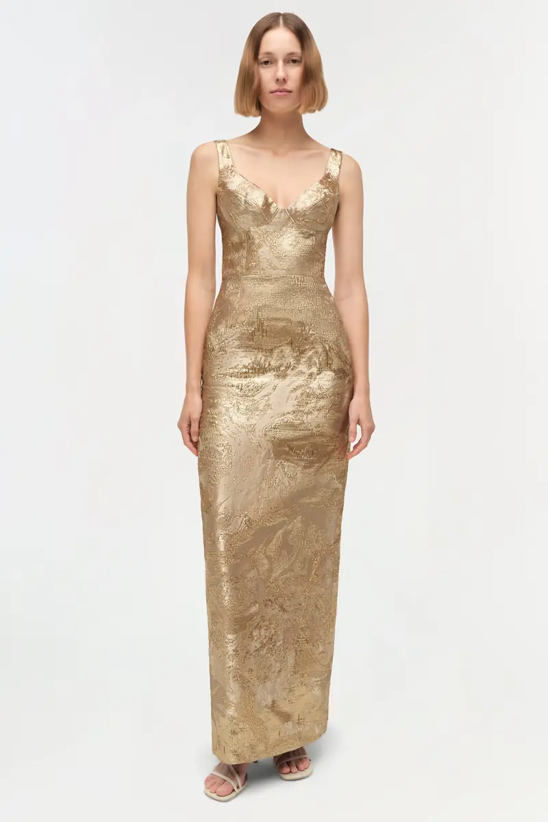 Simkhai Viella Metallic Jacquard Gown | Thumbnail 2