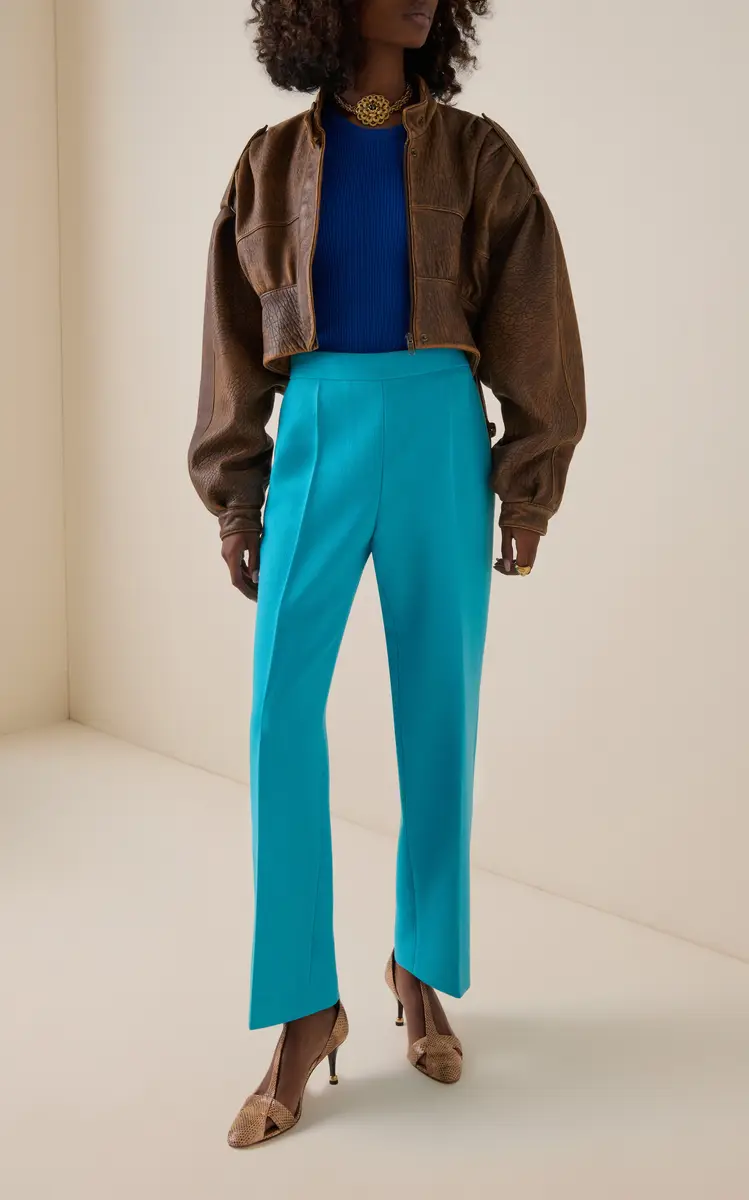 Chloé Straight-Leg Wool Crepe Trousers | Thumbnail 2 Chloé Straight-Leg Wool Crepe Trousers | Thumbnail 2