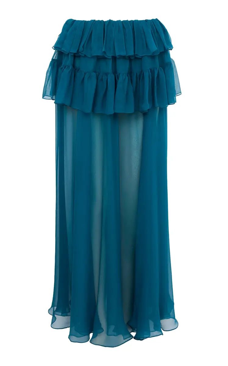 Chloé Silk Mousseline Ruffled Maxi Skirt | Thumbnail 5