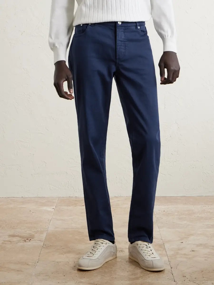 Brunello Cucinelli Slim-Fit Straight-Leg Logo-Embroidered Jeans - Men | Thumbnail 3 Brunello Cucinelli Slim-Fit Straight-Leg Logo-Embroidered Jeans - Men | Thumbnail 3