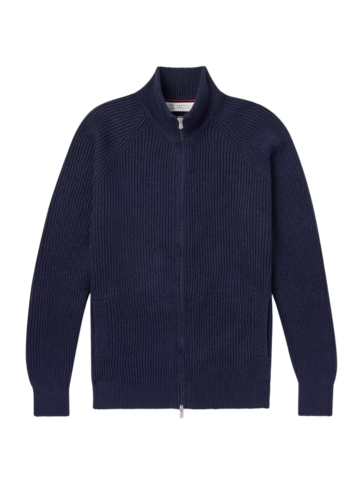 Ribbed Cotton Zip-Up Sweater - Men Ribbed Cotton Zip-Up Sweater - Men