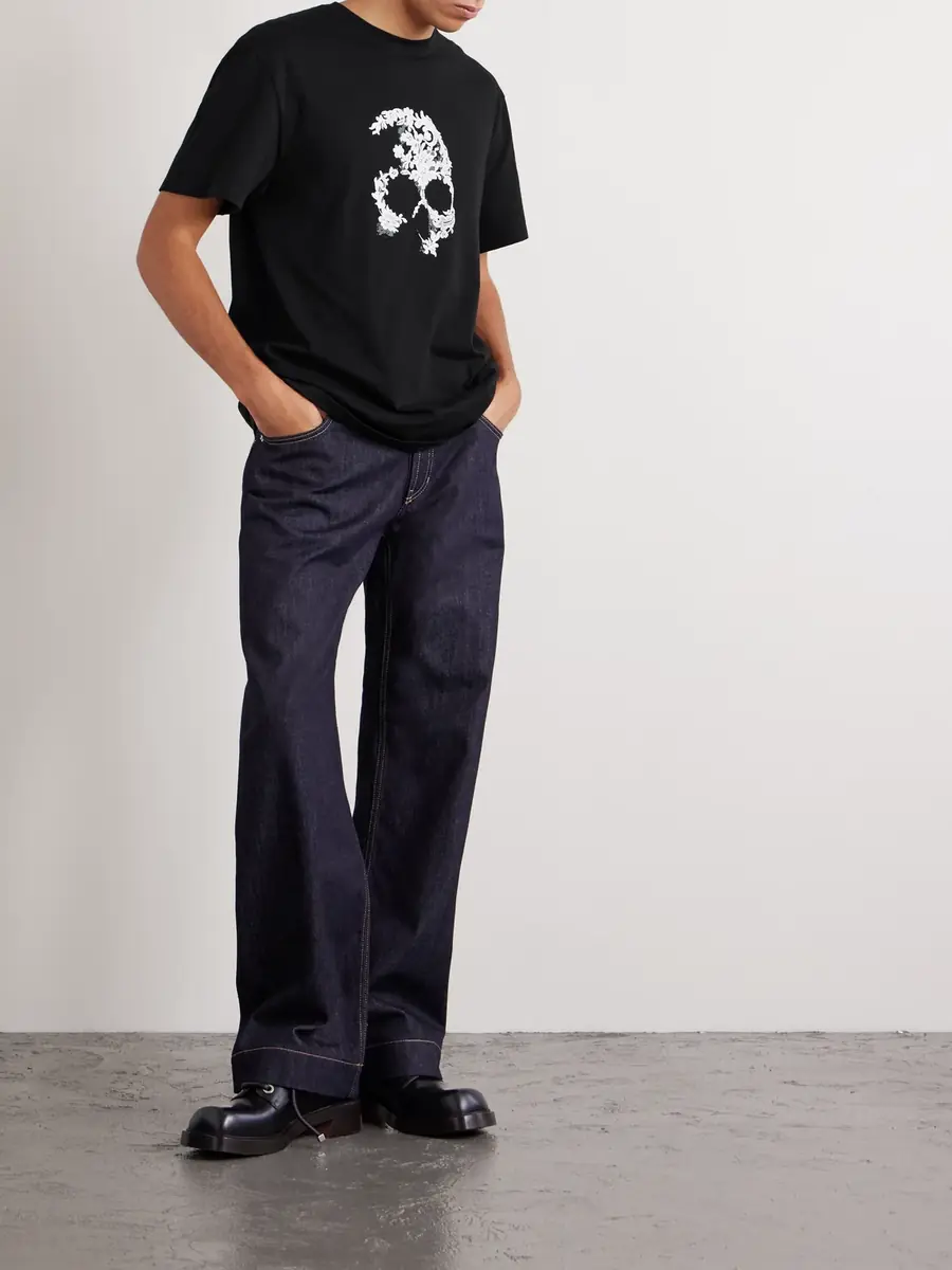 Alexander McQueen Printed Cotton-Jersey T-Shirt - Men | Thumbnail 2