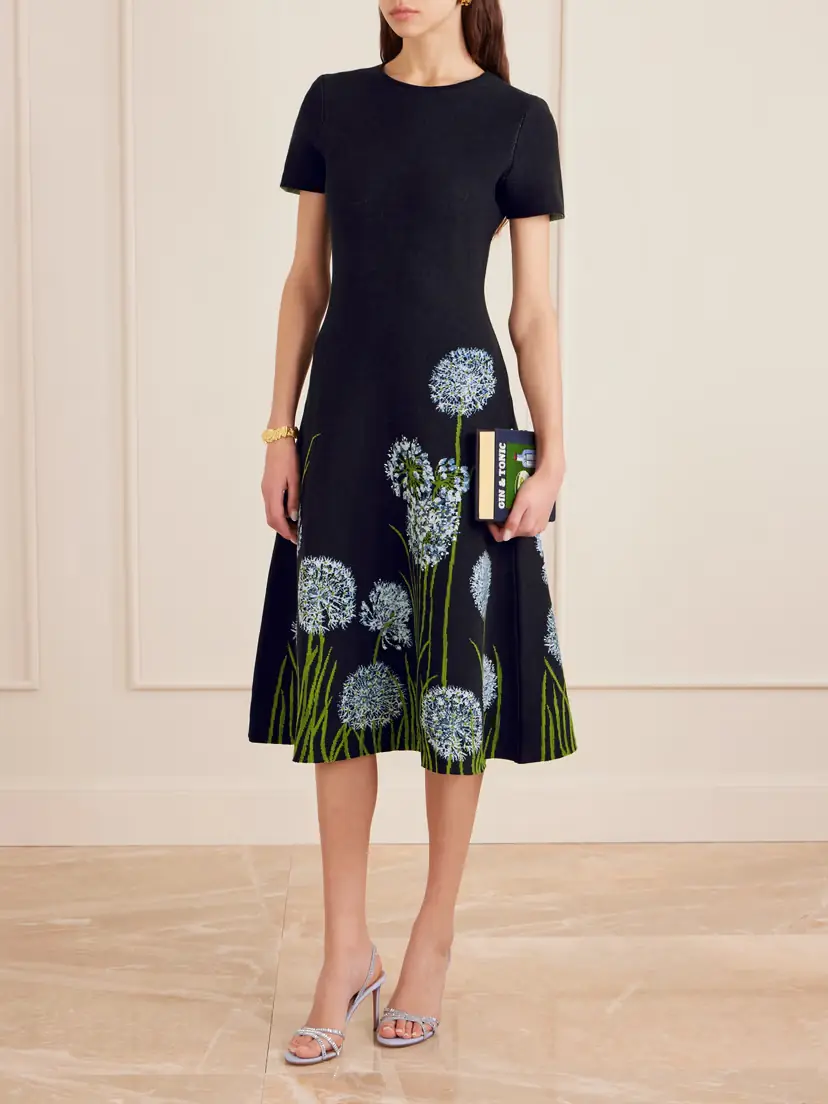 Oscar de la Renta Jacquard-knit Midi Dress | Thumbnail 2 Oscar de la Renta Jacquard-knit Midi Dress | Thumbnail 2