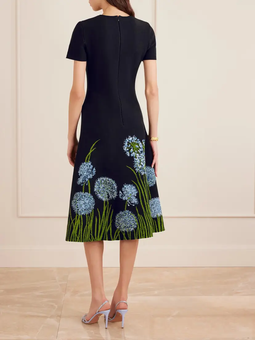 Oscar de la Renta Jacquard-knit Midi Dress | Thumbnail 3 Oscar de la Renta Jacquard-knit Midi Dress | Thumbnail 3