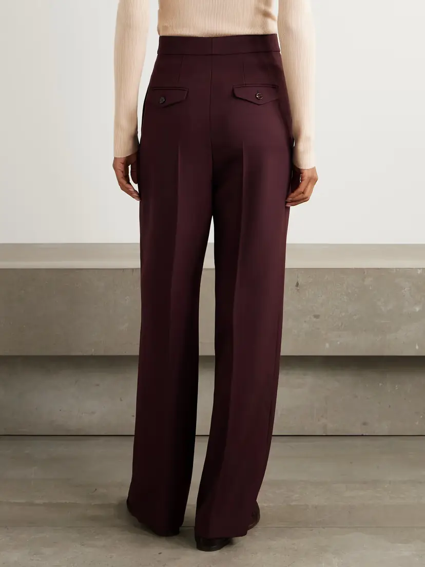 Chloé Pleated Wool-gabardine Wide-leg Pants | Thumbnail 3 Chloé Pleated Wool-gabardine Wide-leg Pants | Thumbnail 3