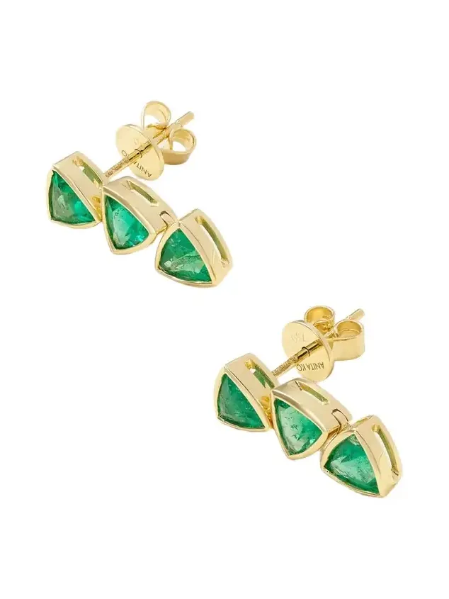 18-karat Gold Emerald Earrings
