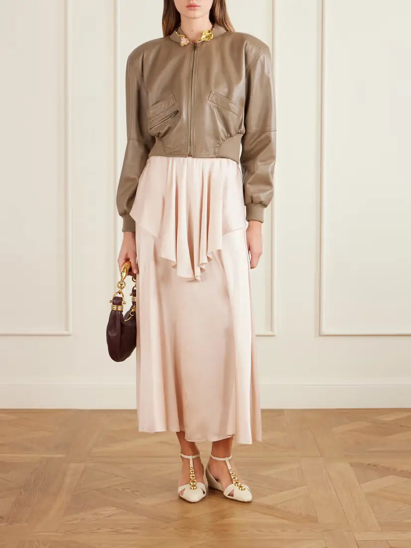 Chloé Layered Silk-satin Midi Skirt | Thumbnail 2