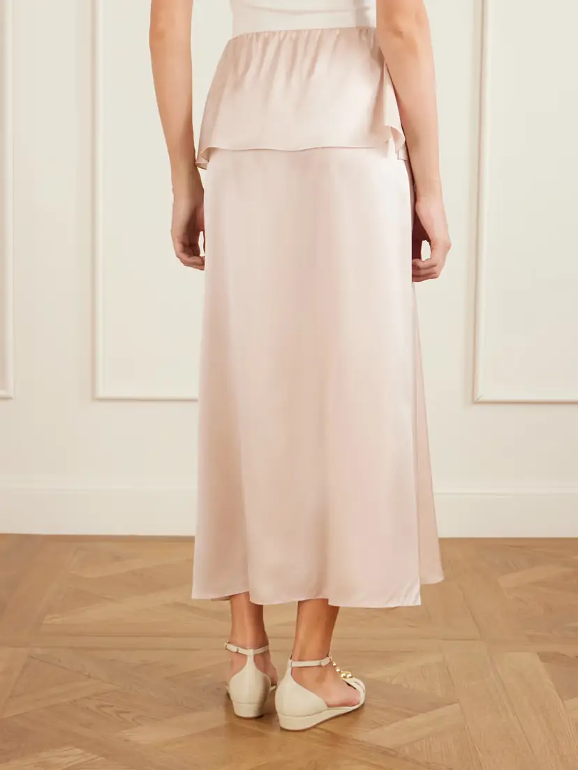 Chloé Layered Silk-satin Midi Skirt | Thumbnail 4