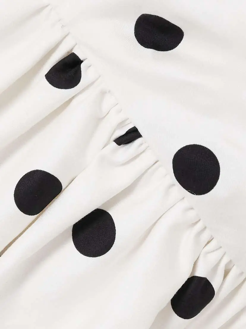 Self-Portrait Wrap-effect Gathered Polka-dot Cotton-poplin Midi Dress | Thumbnail 4