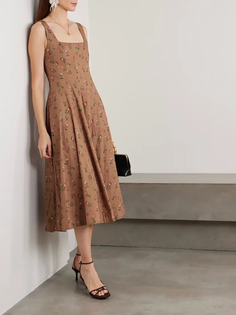 Agua by Agua Bendita Frontera Bead-embellished Floral-print Cotton Midi Dress | Thumbnail 2 Agua by Agua Bendita Frontera Bead-embellished Floral-print Cotton Midi Dress | Thumbnail 2
