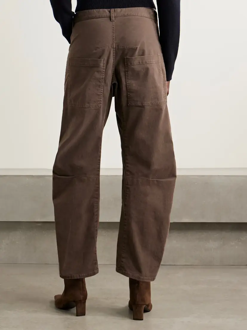 Nili Lotan Shon Brushed Stretch-cotton Twill Barrel-leg Pants | Thumbnail 3 Nili Lotan Shon Brushed Stretch-cotton Twill Barrel-leg Pants | Thumbnail 3