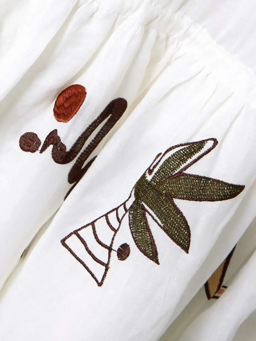 ALÉMAIS + Lrnce Mina Embroidered Ramie Mini Dress | Thumbnail 4