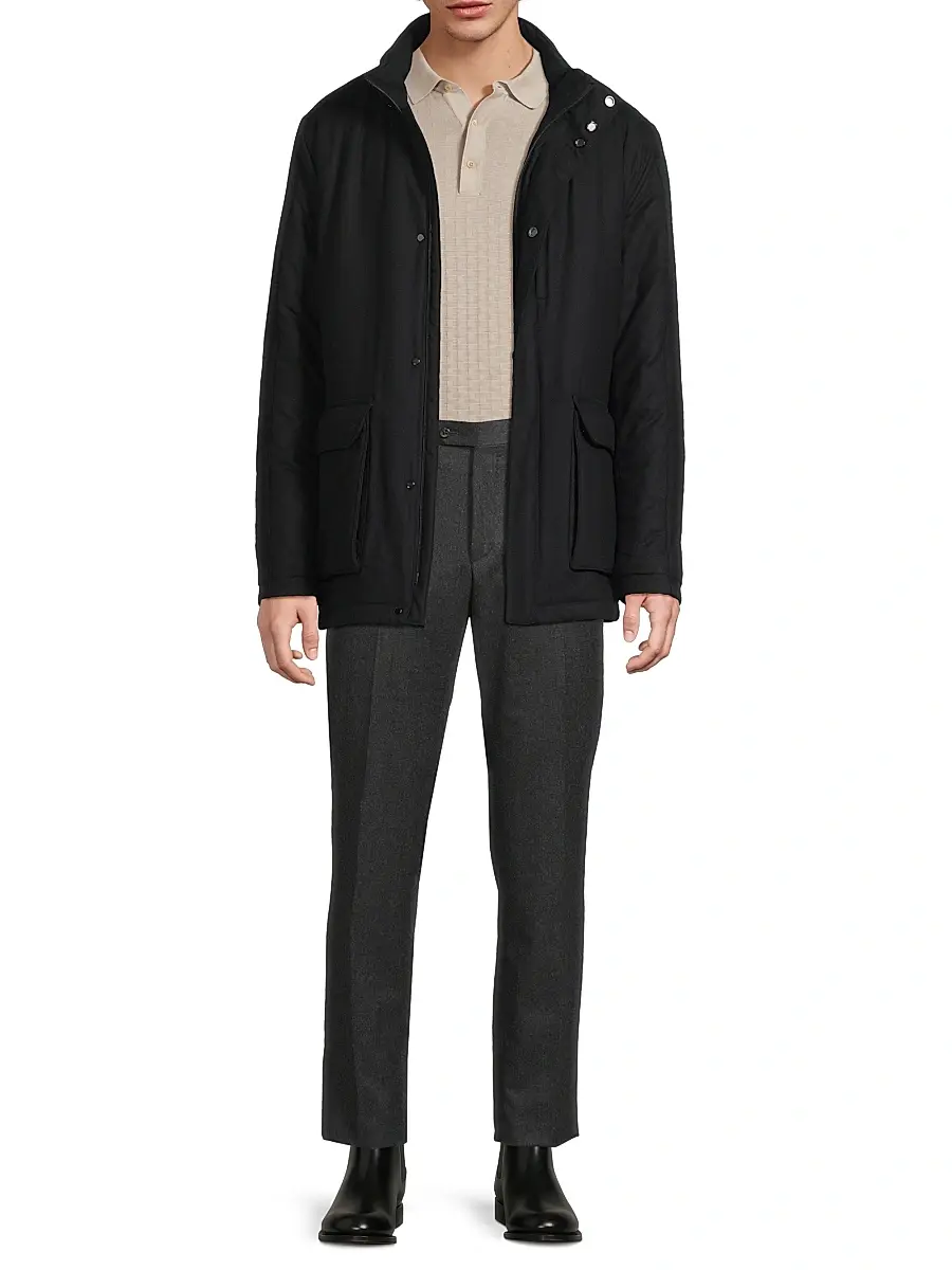 CORNELIANI Men's Cashmere-Nylon Car Coat | Thumbnail 2 CORNELIANI Men's Cashmere-Nylon Car Coat | Thumbnail 2