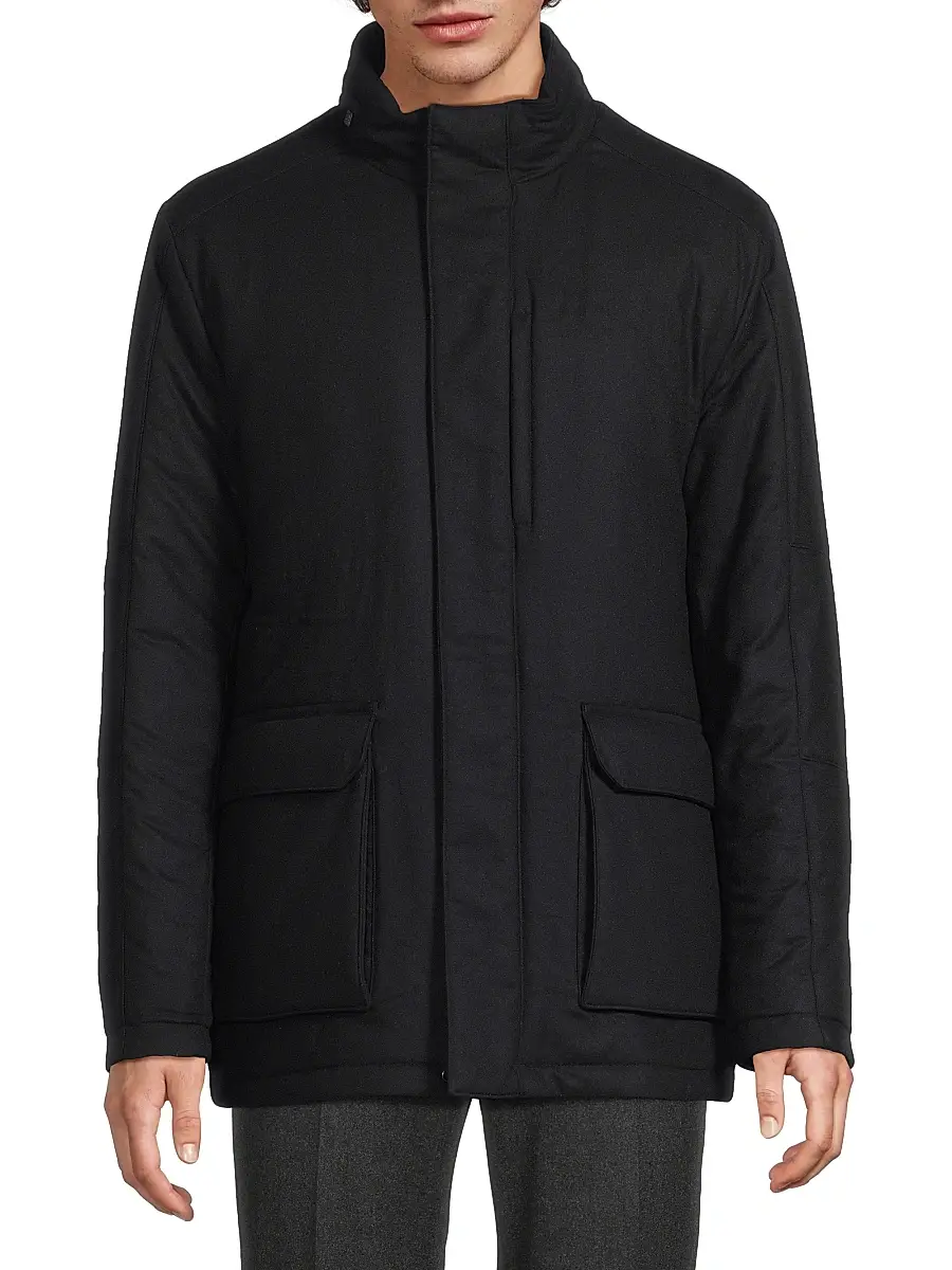 CORNELIANI Men's Cashmere-Nylon Car Coat | Thumbnail 3 CORNELIANI Men's Cashmere-Nylon Car Coat | Thumbnail 3