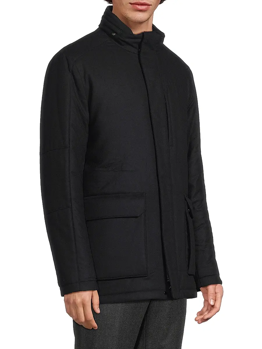 CORNELIANI Men's Cashmere-Nylon Car Coat | Thumbnail 4 CORNELIANI Men's Cashmere-Nylon Car Coat | Thumbnail 4