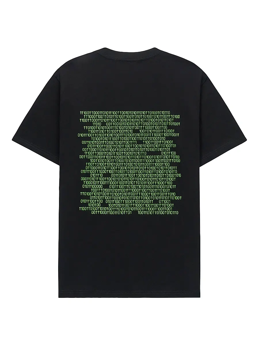 RTA Men's Liam Logo Cotton T-Shirt - Black Binary Logo | Thumbnail 2 RTA Men's Liam Logo Cotton T-Shirt - Black Binary Logo | Thumbnail 2