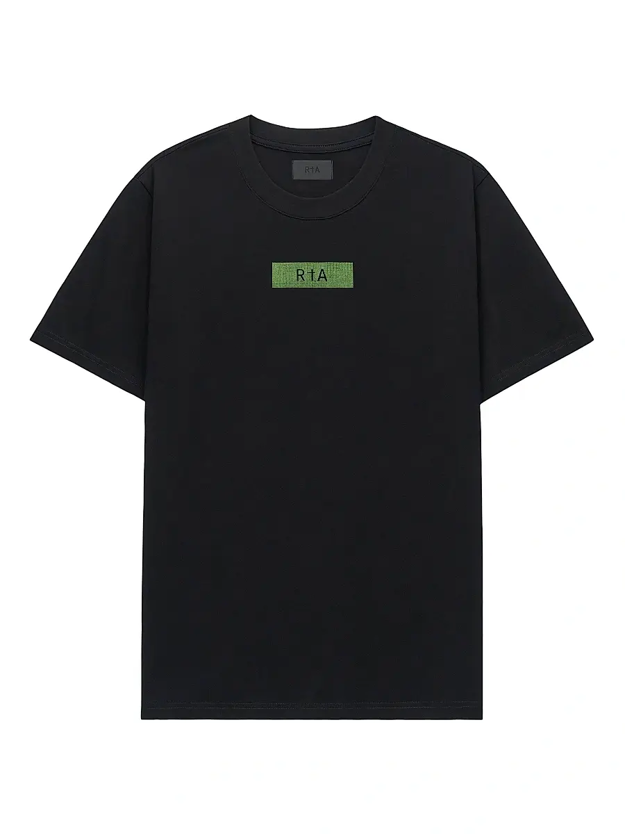 RTA Men's Liam Logo Cotton T-Shirt - Black Binary Logo | Image 1 RTA Men's Liam Logo Cotton T-Shirt - Black Binary Logo | Image 1